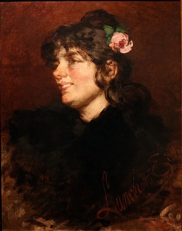 Donna con rosa nei capelli